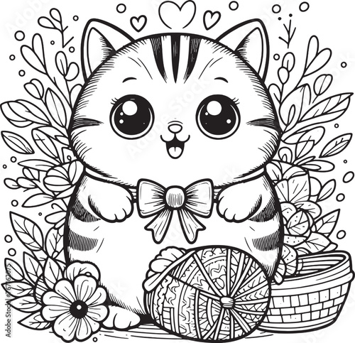 cartoon, vector, animal, cat, illustration, coloring, drawing, funny, line, fun, coloring book, children, sketch, pet, cute, lion, art, kitten, love, character, baby, outline, smile, design, comic,bla