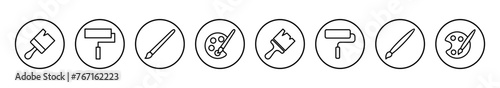 Paint icon vector illustration. paint brush sign and symbol. paint roller icon vector