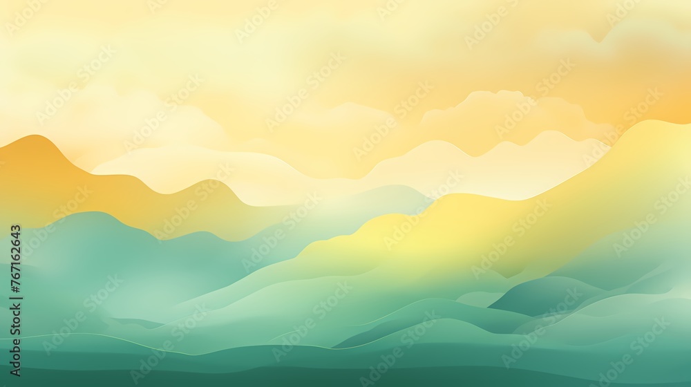 Witness a dawn-inspired gradient background bursting with energy, as golden yellows merge with tranquil greens, setting the stage for vibrant graphic elements.