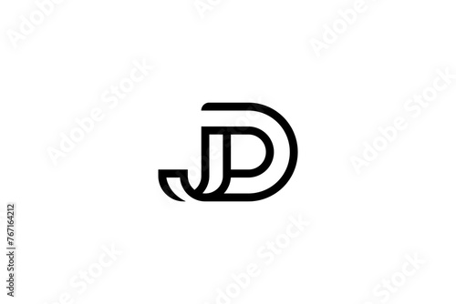 Letter DJ or JD logo Design Vector