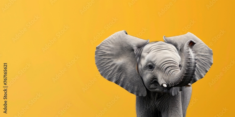 Minimalist Elephant on Yellow Minimalist Elephant on Yellow