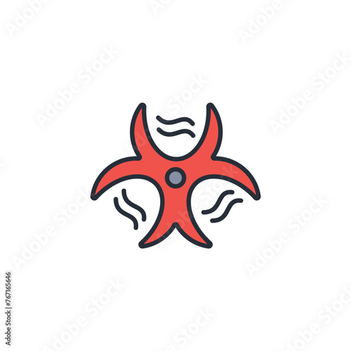Toxic icon. vector.Editable stroke.linear style sign for use web design,logo.Symbol illustration.