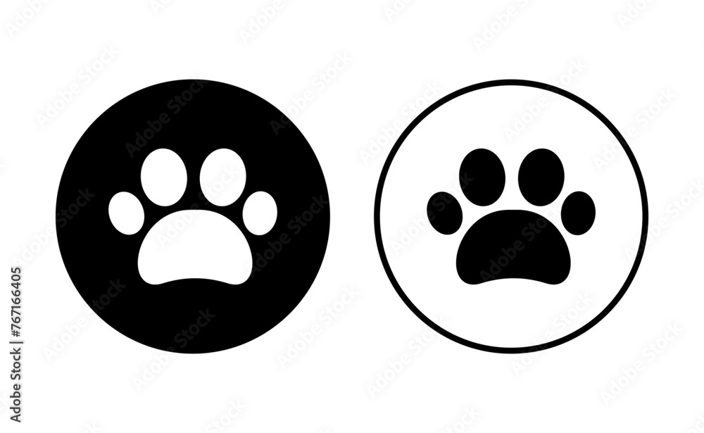 Paw icon set. paw print icon vector. dog or cat paw Paw icon set. paw print icon vector. dog or cat paw