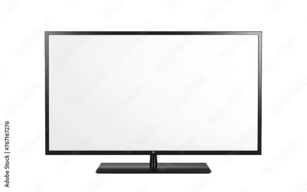 The White Screen of LED TV, LED TV television with white screen Isolated on Transparent background.