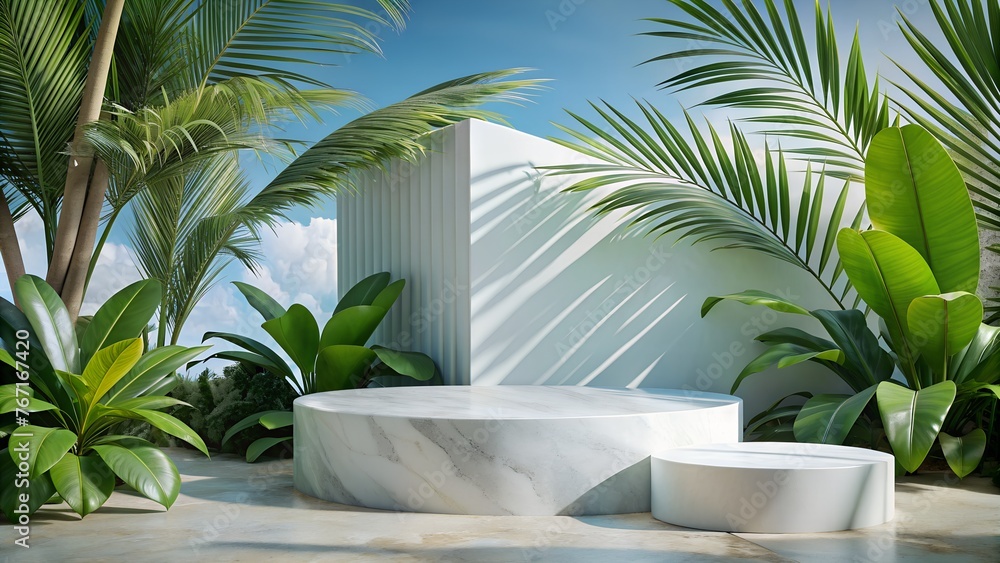White Marble 3D Podium Display White Marble 3D Podium Display
