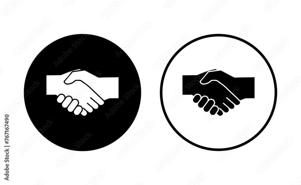 Handshake icon set. business handshake. contact agreement