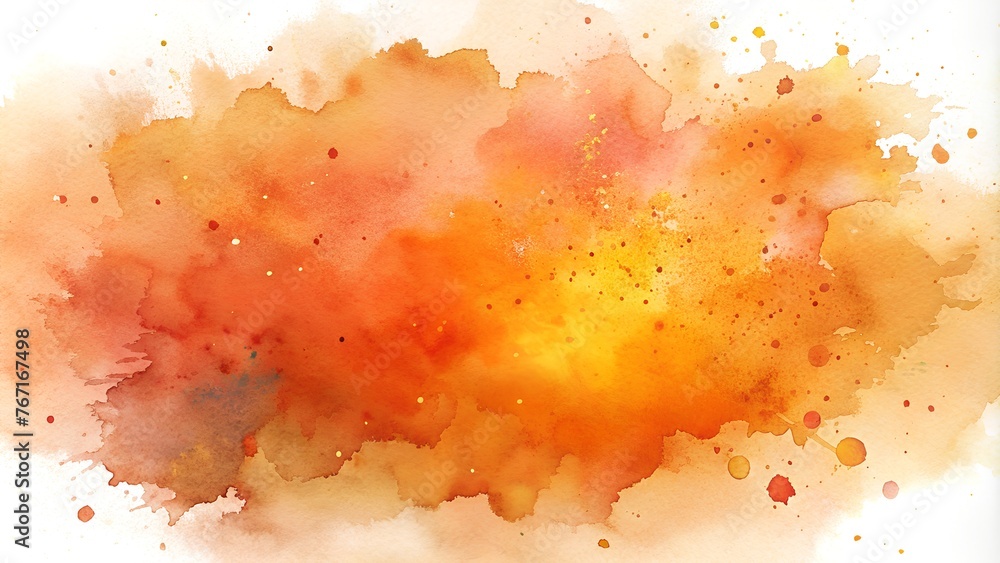 Paint with Vibrant Hues: Premium Watercolor Spatter Background Material in Orange - obrazy, fototapety, plakaty 