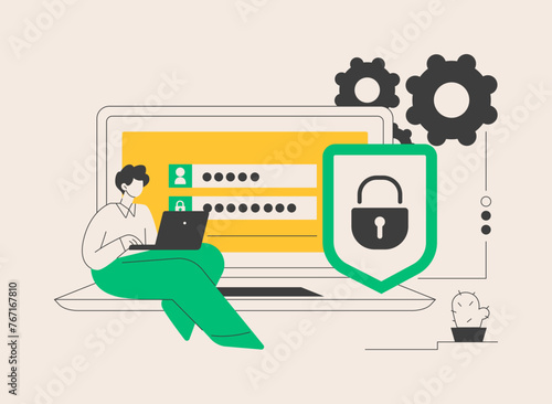 Data privacy abstract concept vector illustration.