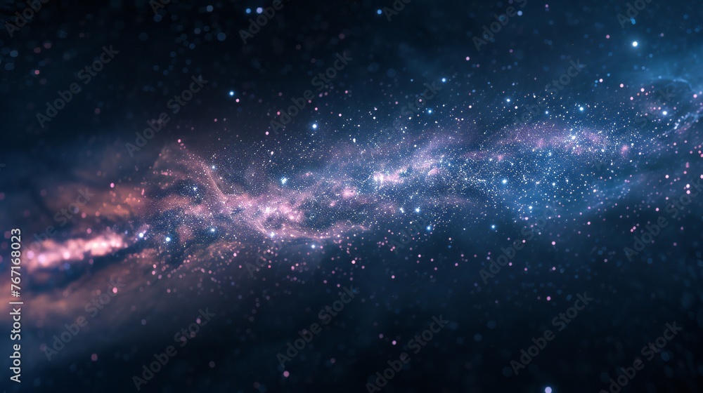 Deep space vista with a stunning galaxy backdrop stretching across the cosmos. - obrazy, fototapety, plakaty 