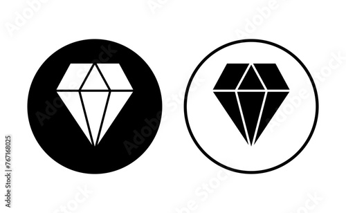 Diamond icon set. diamond gems vector icon.
