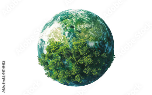 Green planet concept illustration Isolated on Transparent background.