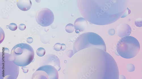 abstract background with soft pastel colors and gradient of blue, purple, pink and white, with soft curves and shapes in the style of digital art. the composition includes several spheres with wavy pa