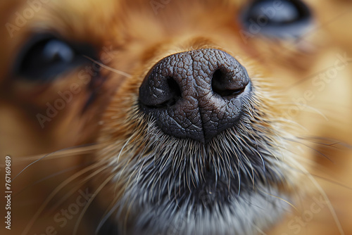 macro of cute dog nose