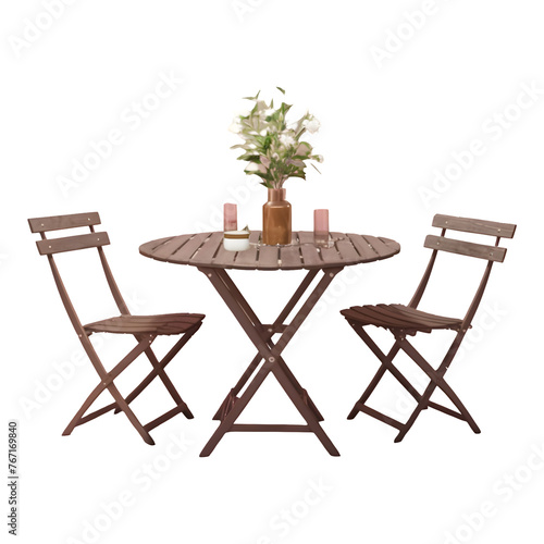 Patio table png isolated on transparent background
