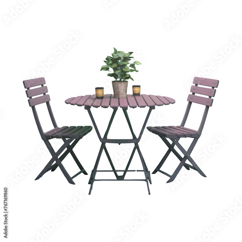 Patio table png isolated on transparent background