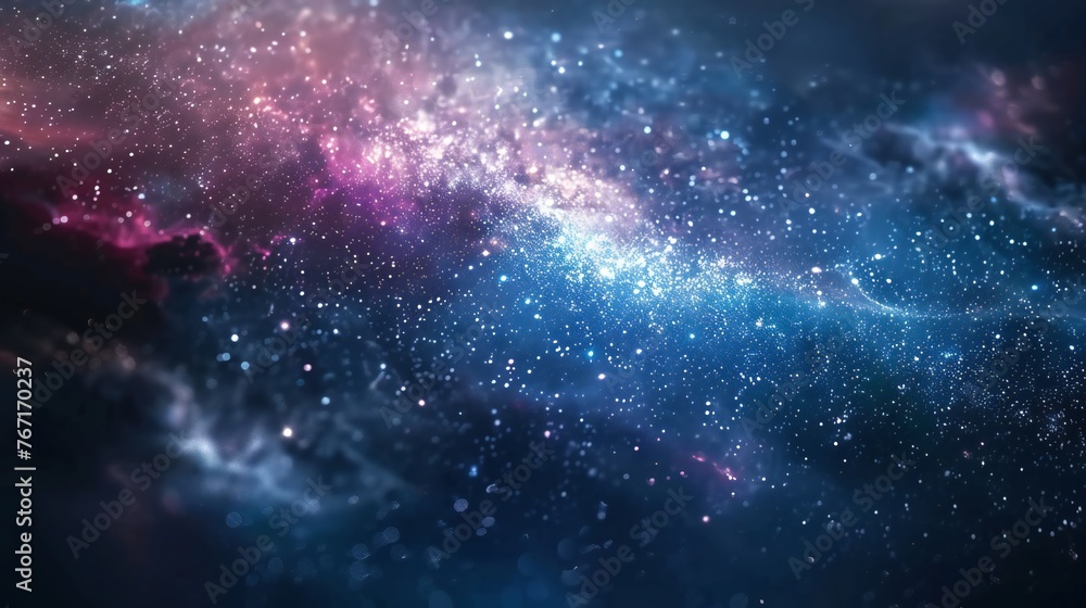 Obraz premium Galactic wonderland teeming with stars, nebulae, and galaxies against a dark background.