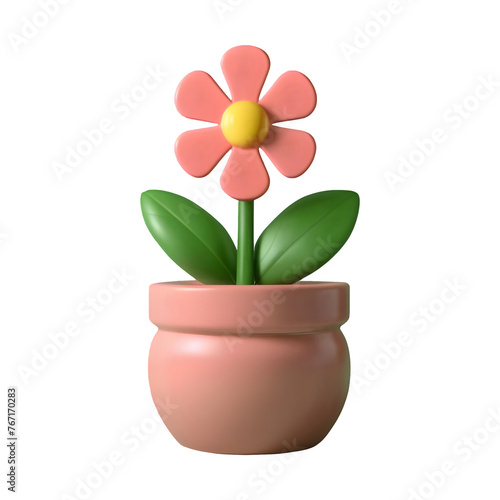 Plant pot flower png isolated on transparent background