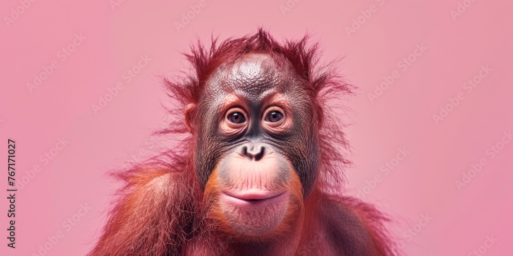 Minimalist Image of Orangutan Portrait