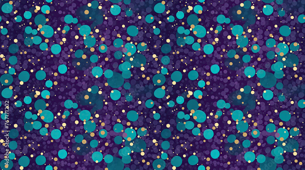 Pattern of blue and purple circles, seamless wallpaper design