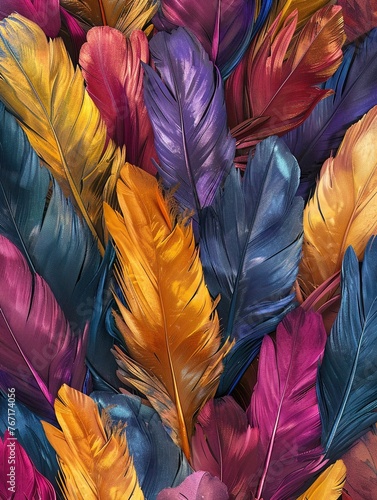 Dream weaver, a burst of feather colors for enchanting event invitations