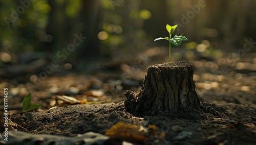 Young tree Old stump Emergence Growth Renewal