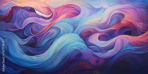 Interlocking waves of vibrant gradients converge and diverge, forming intricate patterns that captivate the eye.