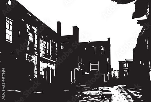 Rustic Cityscape: Grunge Buildings Texture