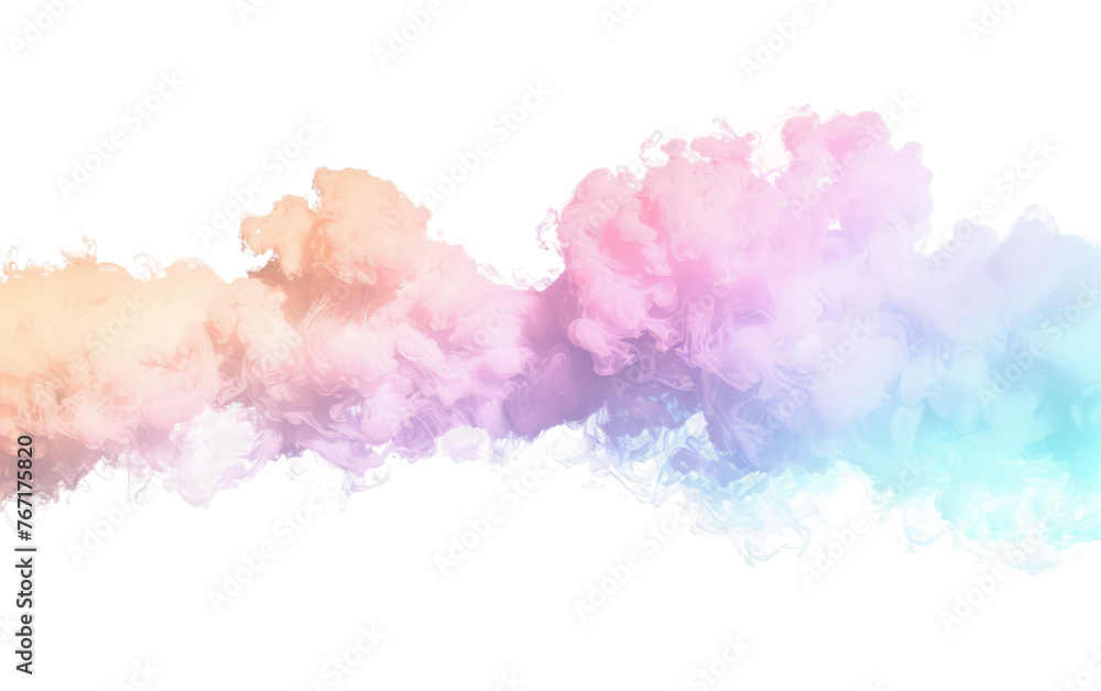 Colorful Abstract Smokey Vapor Cloud Isolated on Transparent background.