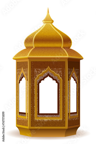 islamic lantern muslims attribute of religion vector illustration