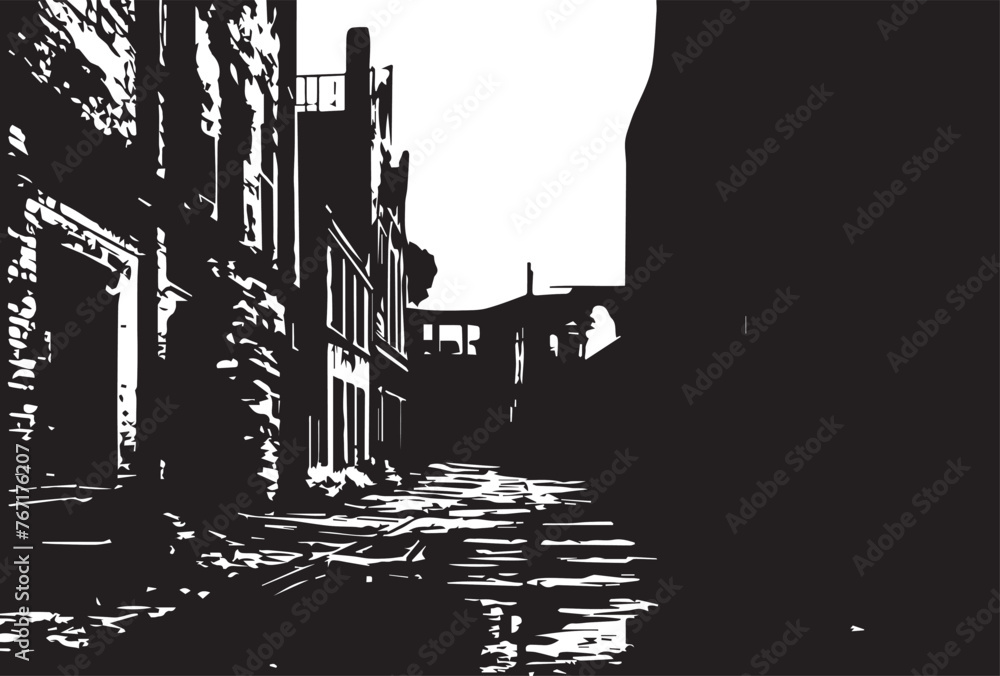 Fototapeta premium Rustic Cityscape: Grunge Buildings Texture