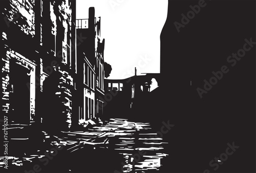 Rustic Cityscape: Grunge Buildings Texture