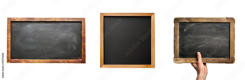Collection of empty school blackboard illustrations for design elements and back-to-school, Isolated on Transparent Background, PNG Collection of empty school blackboard illustrations for design elements and back-to-school, Isolated on Transparent Background, PNG