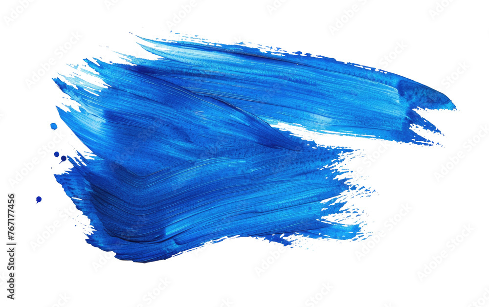 Watercolor Brush Strokes: A Blue Symphony , Blue paint brush strokes in watercolor Isolated on Transparent background.