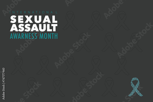 Sexual Assault awareness Month of April. Poster , banner design template Vector illustration.