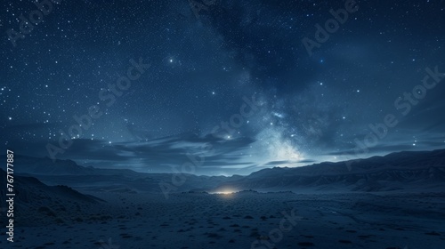 Stars and Clouds Blanket the Night Sky