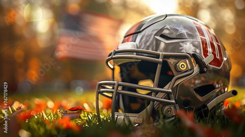 American football head helmet is impact resistant