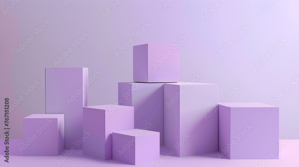 Abstract background with purple cubes Abstract background with purple cubes