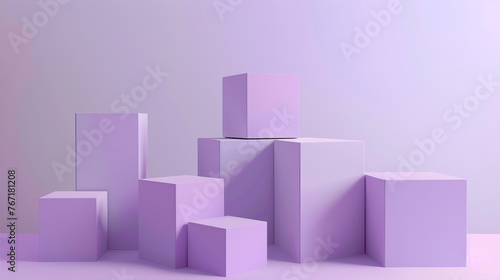 Abstract background with purple cubes