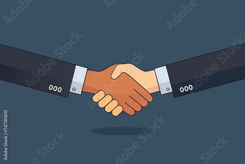 Business handshake between two people, partnership and agreement concept illustration