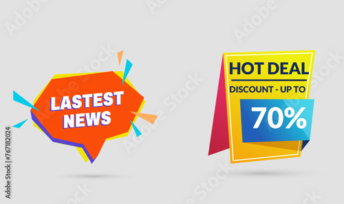 Colorful flat lastest news banner collection photo