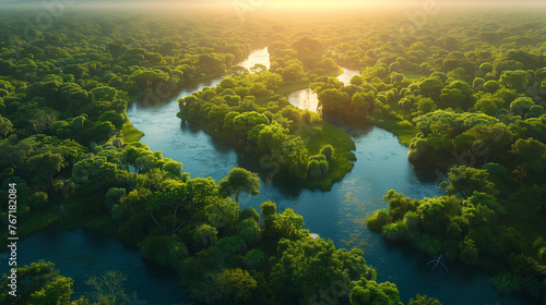 A Stunning Aerial Montage Presenting a Kaleidoscope of Diversity of Our Planet's Natural Heritage. Generative AI.