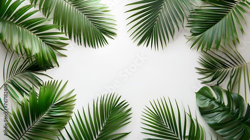 Tropical leaves background with copy space  © olyphotostories