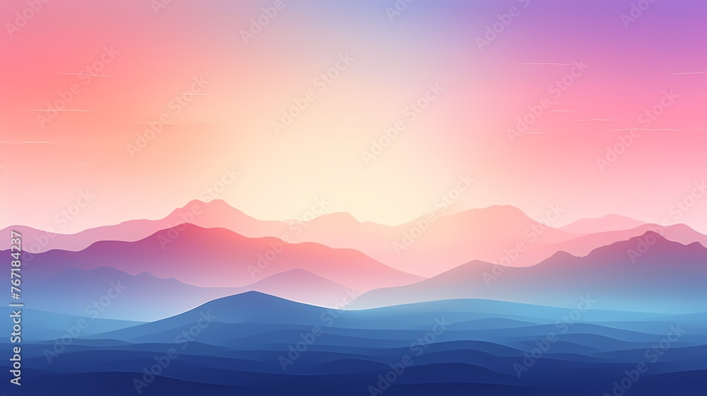 Envision a pulsating sunrise gradient background, where warm pinks transition seamlessly into cool blues, offering a lively atmosphere for graphic design endeavors.