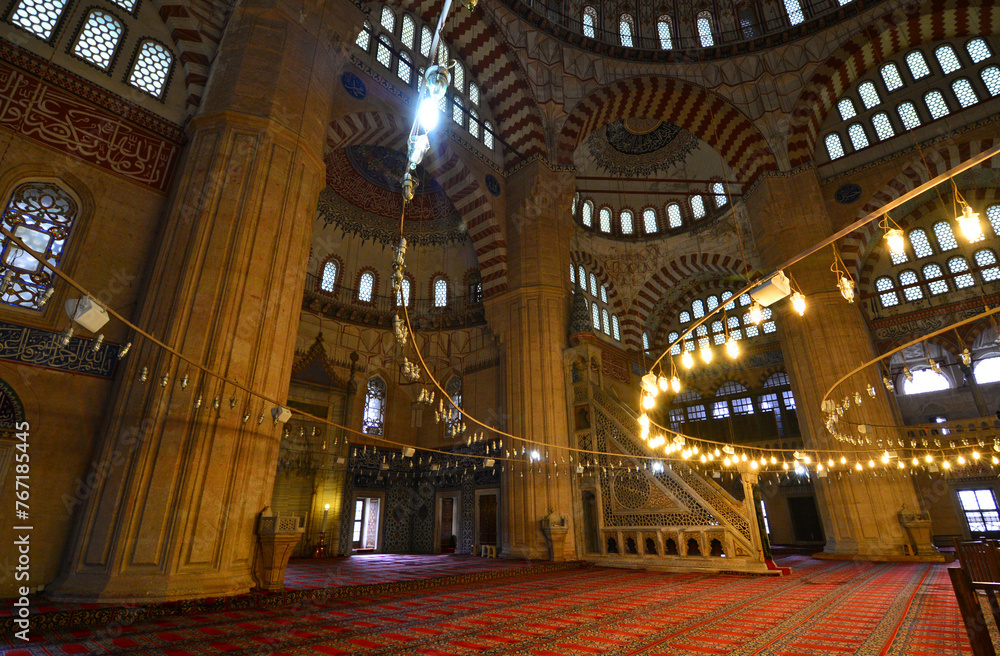 Selimiye Mosque, located in Edirne, Turkey, was built by Mimar Sinan in the 16th century.