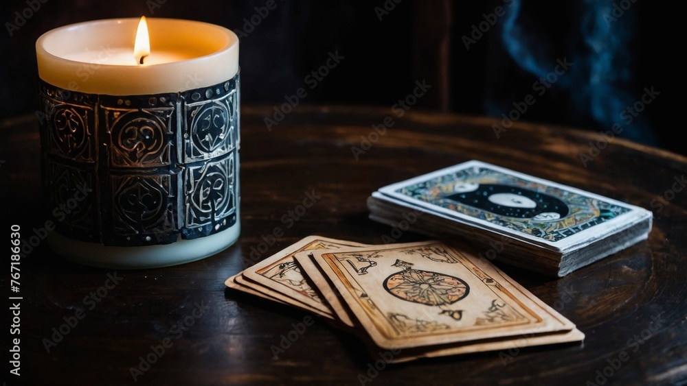 Tarot Cards with Candles Tarot Cards with Candles
