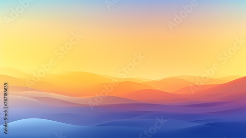 Dive into a sunrise gradient background alive with energy, as golden yellows fade into tranquil blues, inspiring vibrant graphic creations. © Kanwal