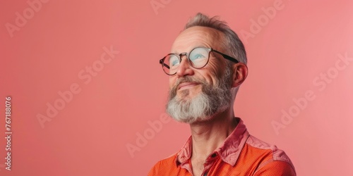 Smiling Scandinavian Man on Pink Background