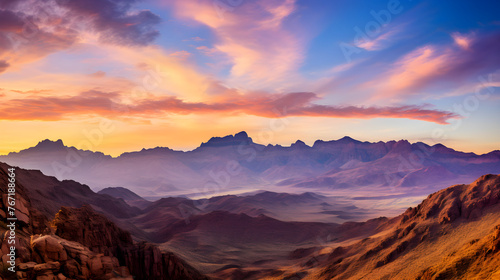 Spectacular Sunset over Mountain Range: A Mesmerizing Spectacle of Nature's Majesty © Nellie