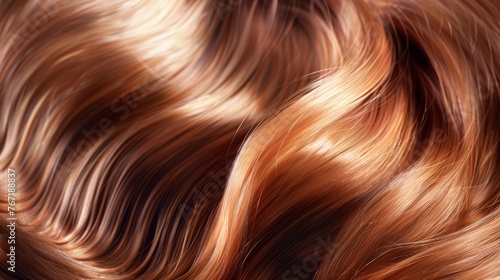 Abstract close-up of swirling brown hair texture with highlights. Creative concept for hair care and beauty.