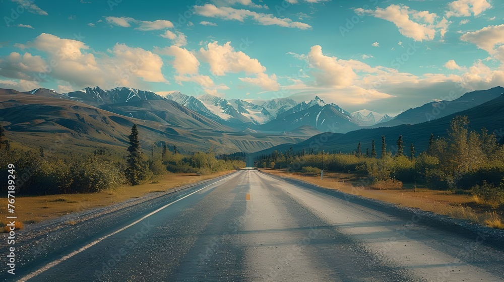 Fototapeta premium Landscapes on Denali highway. Alaska. Instagram filter, 